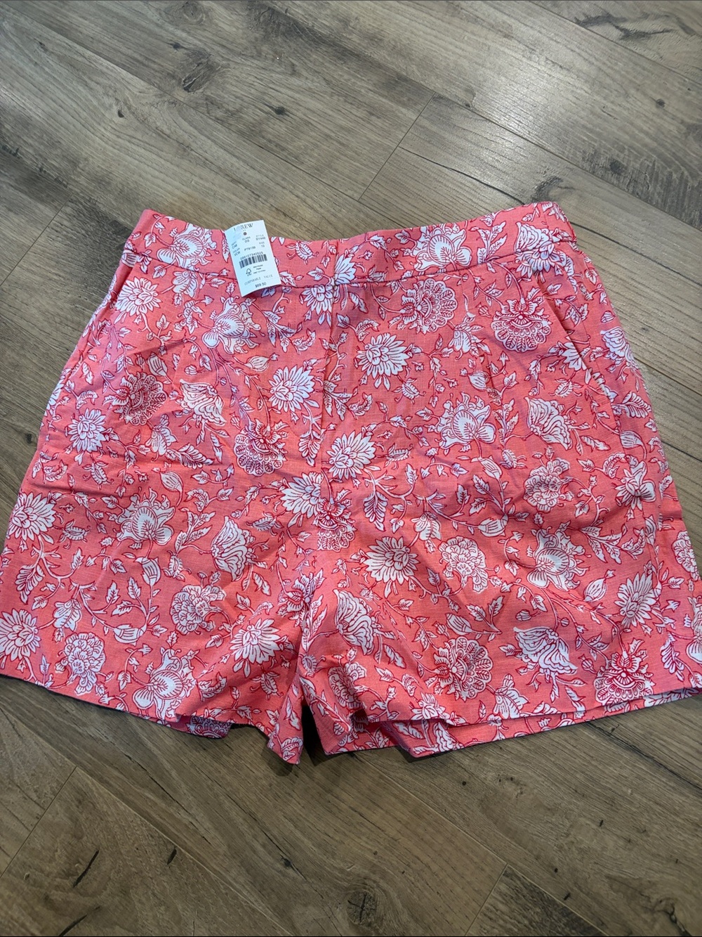 J. Crew Coral Floral Cotton Shorts